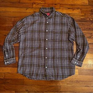 Supreme Brown Basket Weave Button-Down Shirt